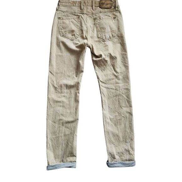 Robert Graham Jeans Mens 31 Slim Jim Rustic Tan Gray Denim Rockabilly - Picture 3 of 8